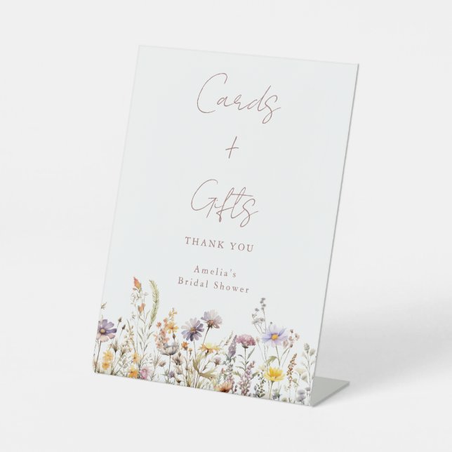 Signe De Table Cartes Cadeaux de Mariage Personnalisées Fleurs Sa (Recto)