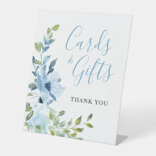 Signe De Table Cartes Cadeaux Fête Bébé Fleur Bleue Garçon En Fle