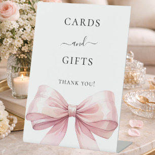 Signe De Table Cartes cadeaux fête ruban rose