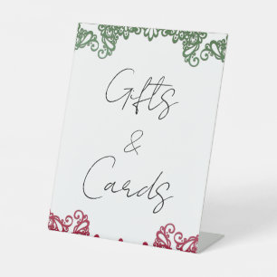 Signe De Table Cartes Cadeaux Fiesta de Mariage Rouge Vert