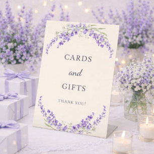 Signe De Table Cartes cadeaux lavande violettes fleurs crème