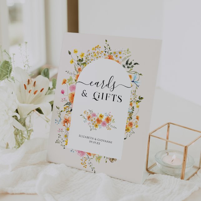 Signe De Table Cartes & Cadeaux | Mariage Floral Boho (Créateur téléchargé)