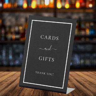 Signe De Table Cartes cadeaux noir blanc
