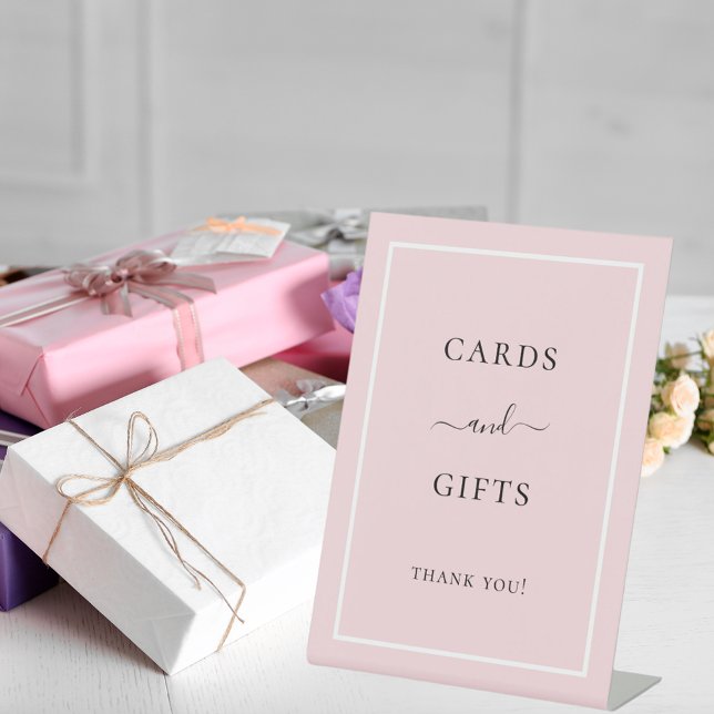 Signe De Table Cartes cadeaux or fête rose (Créateur téléchargé)