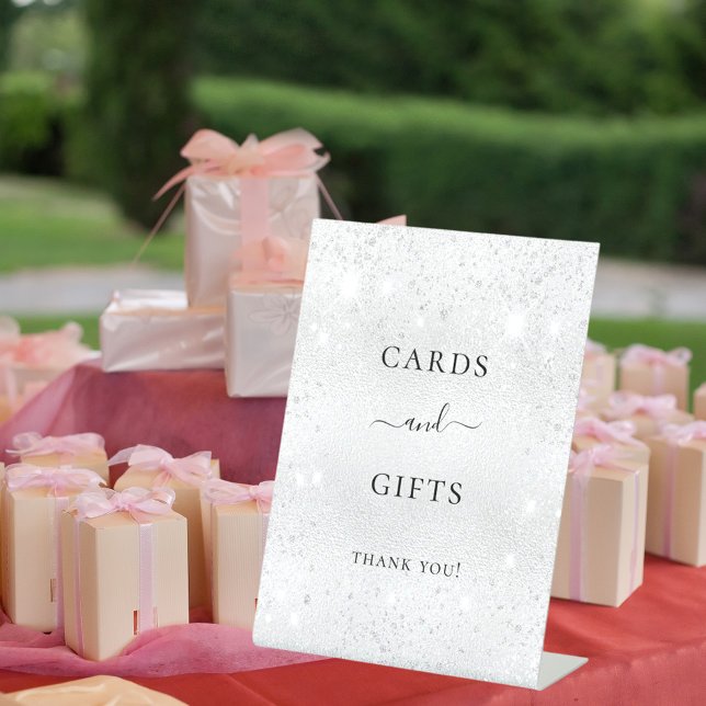 Signe De Table Cartes cadeaux paillettes argentées (Créateur téléchargé)
