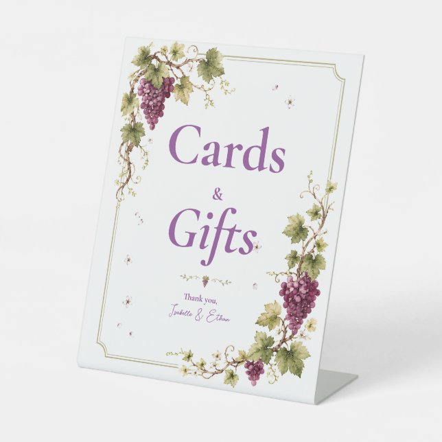 Signe De Table Cartes & Cadeaux Raisins Violets de Vignoble Éléga (Recto)