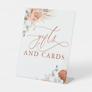 Signe De Table Cartes Cadeaux Terracotta Floral Pampas Grass Sign
