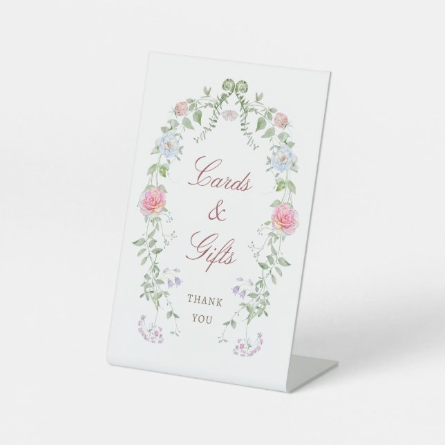 Signe De Table Cartes-cadres florales et cadeaux (Recto)