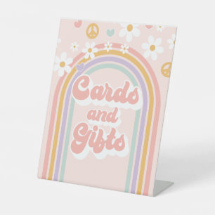 Signe De Table Cartes de fête d'anniversaire arc-en-ciel Groovy C