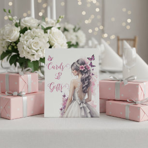 Signe De Table Cartes de Fête de Mariage Robe de Mariée Papillons