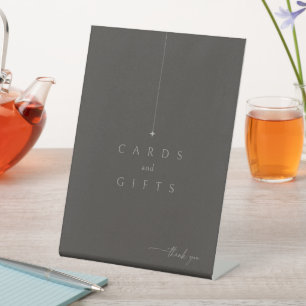 Signe De Table Cartes de Mariage Chic Neutrals Cadeaux Charcoal I