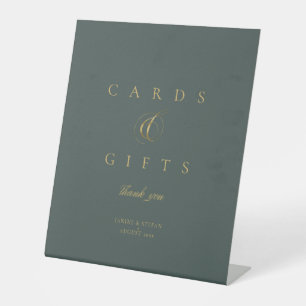 Signe De Table Cartes de mariage d'élégance simple Cadeaux Green
