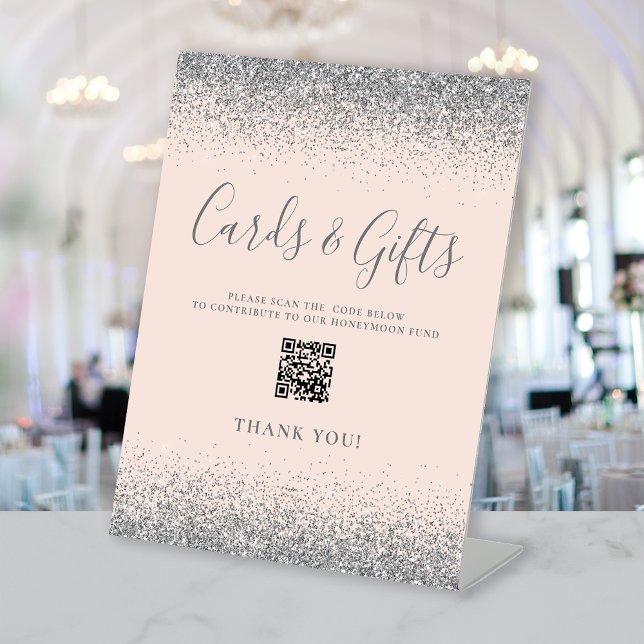 Signe De Table Cartes de Mariage en Argent Rosé Blush Cadeaux Cod (Créateur téléchargé)