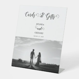 Signe De Table Cartes de mariage en noir et blanc