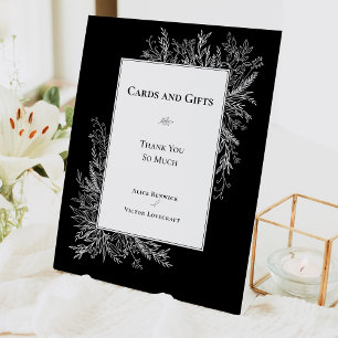 Signe De Table Cartes de mariage et cadeaux de mariage noir et bl