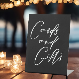 Signe De Table Cartes de mariage noir blanc simple et élégant Cad
