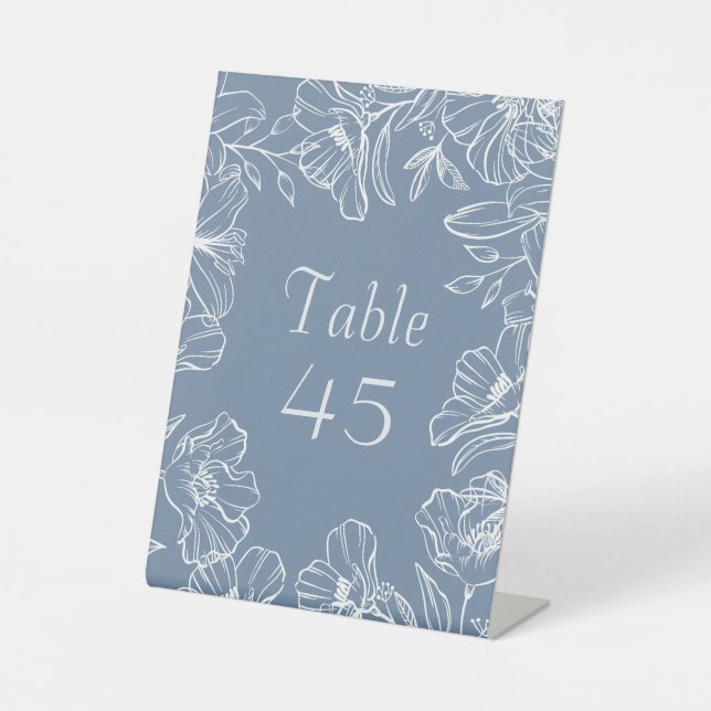 Signe De Table Cartes de Numéro de Table de Mariage Élégantes aux (Recto)