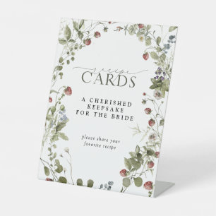 Signe De Table Cartes de recette de fraise sauvage vintage pour l
