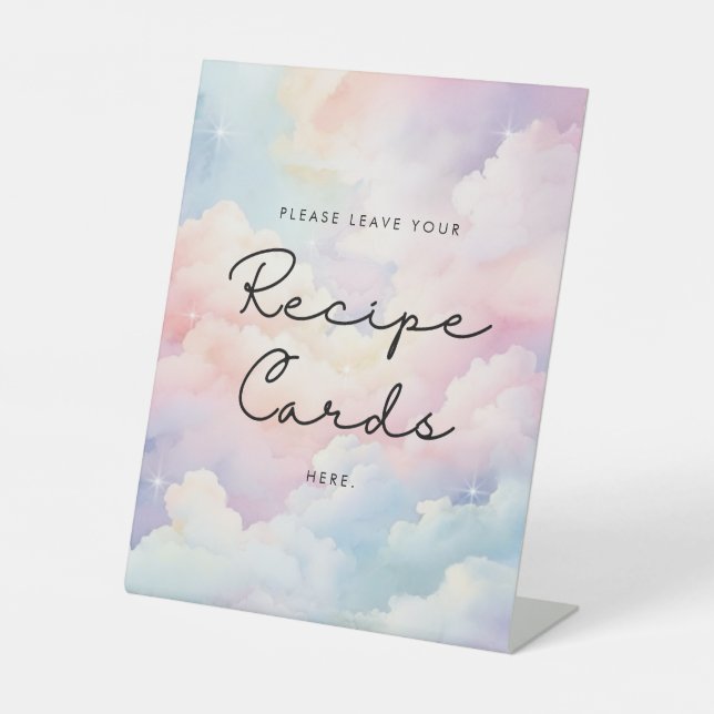 Signe De Table Cartes de recette de nuages pastel de rêve pour en (Recto)