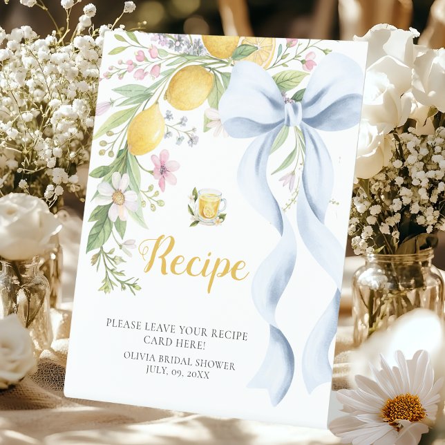 Signe De Table Cartes de Recette Mariage | Main Squeeze Lemon  (Créateur téléchargé)