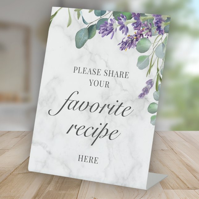Signe De Table Cartes de recettes de lavande eucalyptus rustique  (Créateur téléchargé)