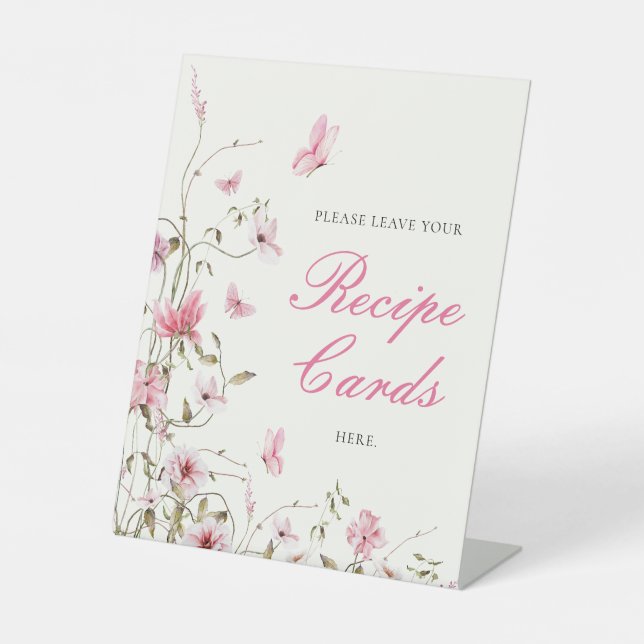 Signe De Table Cartes de recettes pour la douche de mariée Papill (Recto)