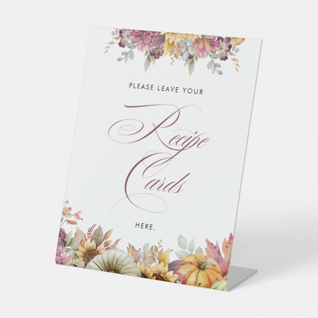 Signe De Table Cartes de recettes pour une fête de douche de mari (Recto)
