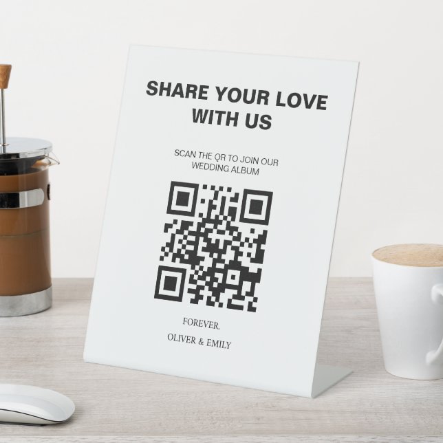 Signe De Table Cartes d'invitation de mariage modernes avec code  (In SItu)