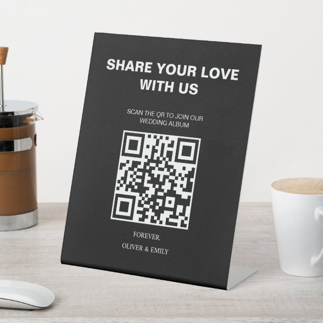 Signe De Table Cartes d'invitation de mariage modernes avec code  (In SItu)
