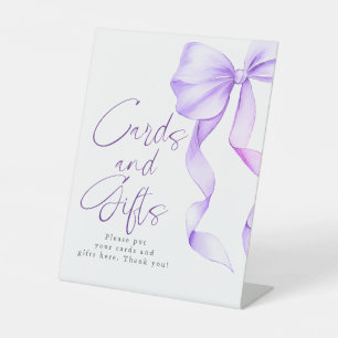 Signe De Table Cartes et cadeaux à l'arc-en-ciel rose violet pour