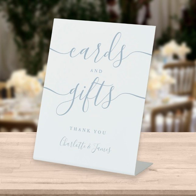 Signe De Table Cartes et Cadeaux à l'Ecriture Signée Bleu Poussié (Créateur téléchargé)