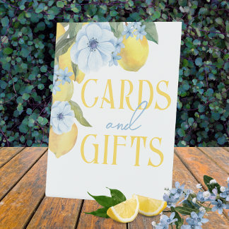 Signe De Table Cartes et cadeaux Aquarelle Citron table debout