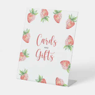 Signe De Table Cartes et cadeaux aquarelle fraise pour baby showe