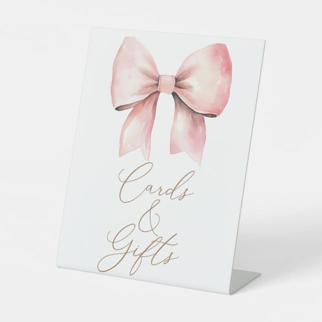 Signe De Table Cartes Et Cadeaux Baby showers Pour Fille De Bow R (Recto)