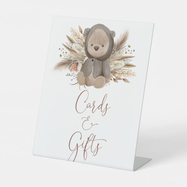 Signe De Table Cartes Et Cadeaux Baby showers Pour Ours Boho (Recto)