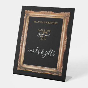 Signe De Table Cartes et cadeaux Black & Gold vintages
