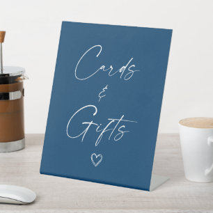 Signe De Table Cartes et cadeaux bleus modernes