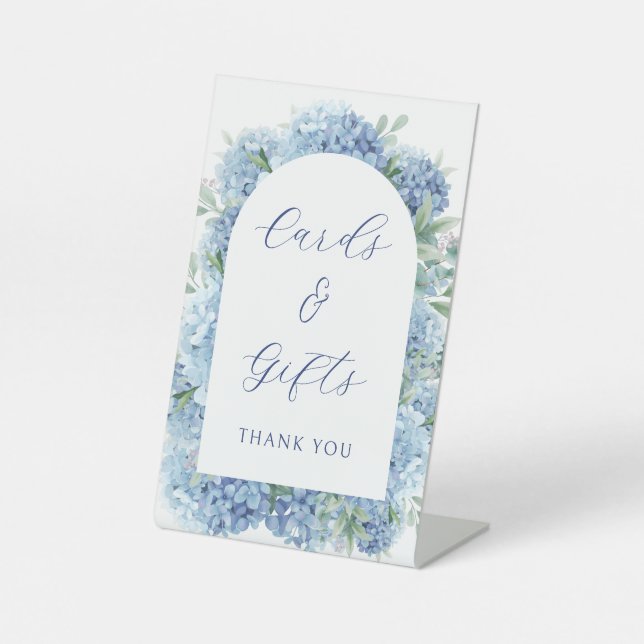 Signe De Table Cartes et cadeaux Blue Hydrangea (Recto)