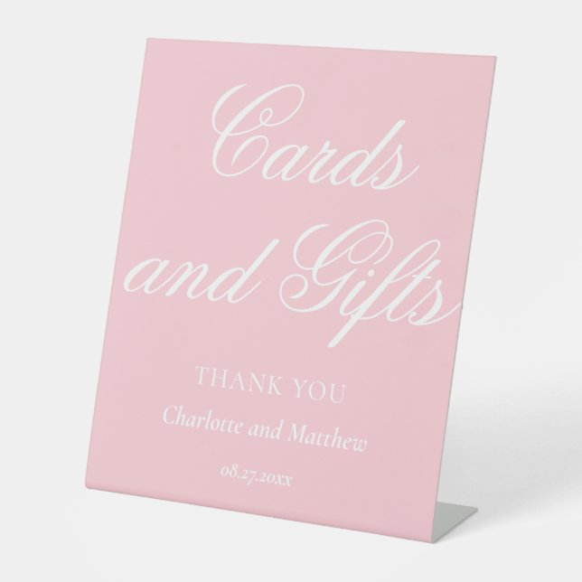 Signe De Table Cartes Et Cadeaux Chic Mariage rose Moderne (Recto)