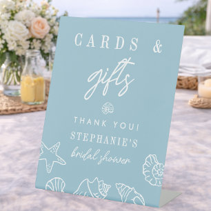 Signe De Table Cartes et Cadeaux Coquillages Salle Mariage Bleu P