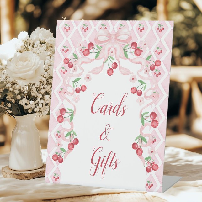 Signe De Table Cartes et cadeaux de Baby shower cerise (Créateur téléchargé)