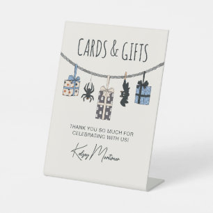 Signe De Table Cartes et cadeaux de Baby shower d'Halloween bleu 