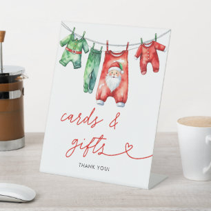 Signe De Table Cartes et cadeaux de Baby shower Holly Christmas P