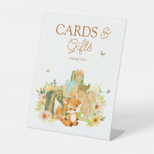 Signe De Table Cartes et Cadeaux de Fête de Bébé Renard Floral St