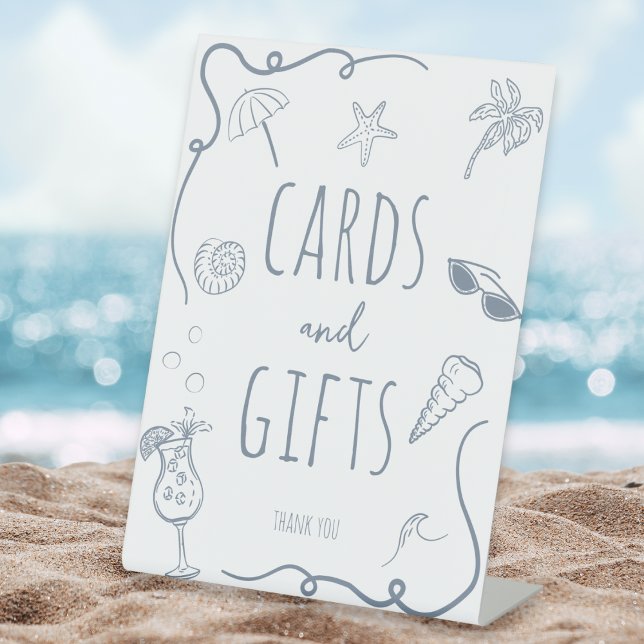 Signe De Table Cartes et Cadeaux de Fête de Fiançailles de Plage  (Créateur téléchargé)