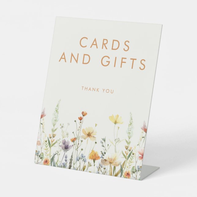 Signe De Table Cartes et Cadeaux de Fête de Mariée Fleur Sauvage  (Recto)