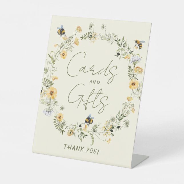 Signe De Table Cartes et cadeaux de fête prénuptiale pour abeille (Recto)