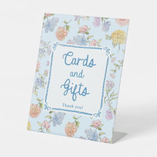Signe De Table Cartes et cadeaux de Fêtes des mariées Florales Bl
