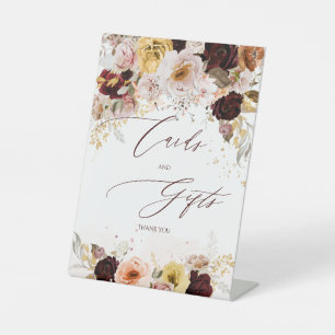 Signe De Table Cartes et cadeaux de fleurs boho aquarelle PixDezi