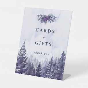 Signe De Table Cartes Et Cadeaux De Forêt De Pins D'Aquarelle Vio